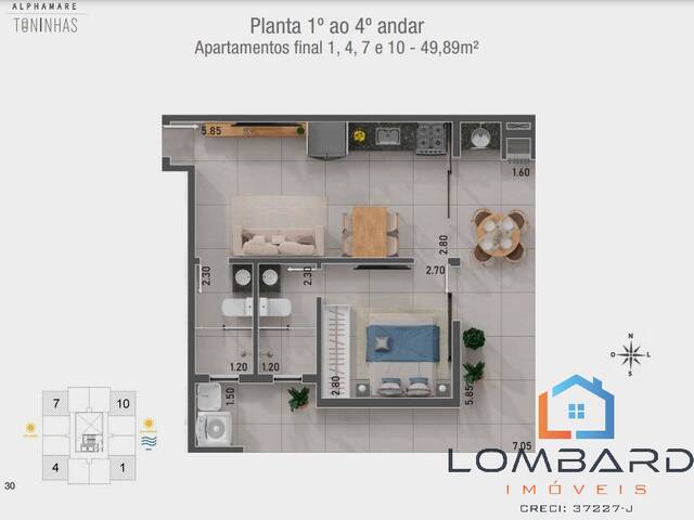 #L725 - Apartamento para Venda em Ubatuba - SP